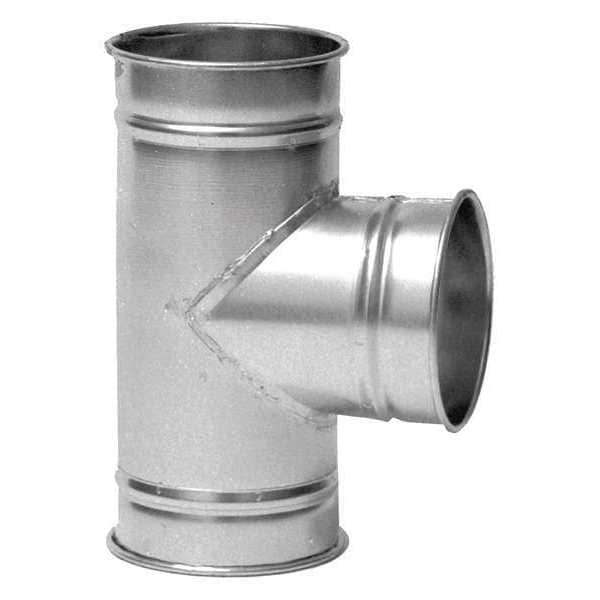 Nordfab Round 16"dia 24"L 90 Degrees  SS Tee Branch, 16 in Duct Dia, 304 Stainless Steel, 20 ga GA, 20 in W - 8040305069