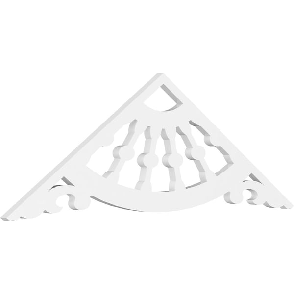 Ekena Millwork Pitch Wagon Wheel Architectural Grade PVC Gable Pediment, 60"W x 10"H x 1"P (4/12) - GPP060X010X100WAG