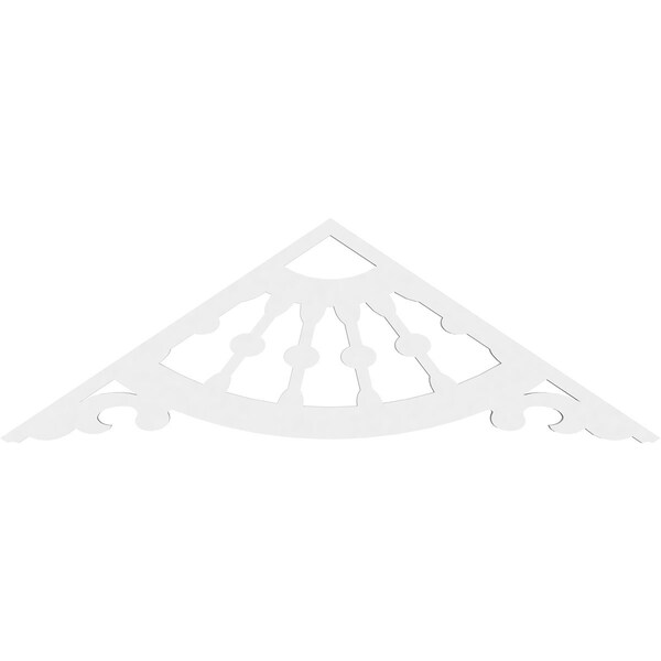 Ekena Millwork Pitch Wagon Wheel Architectural Grade PVC Gable Pediment, 60"W x 10"H x 1"P (4/12) - GPP060X010X100WAG