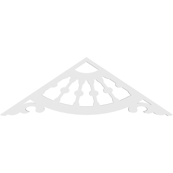 Ekena Millwork Pitch Wagon Wheel Architectural Grade PVC Gable Pediment, 60"W x 10"H x 1"P (4/12) - GPP060X010X100WAG