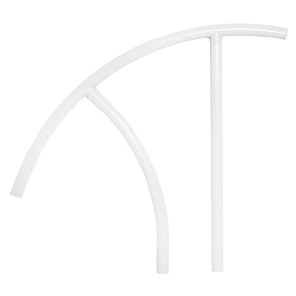 Retozar 36 in. Triton Series Return to Deck Mounted Handrail, White - RE3117509