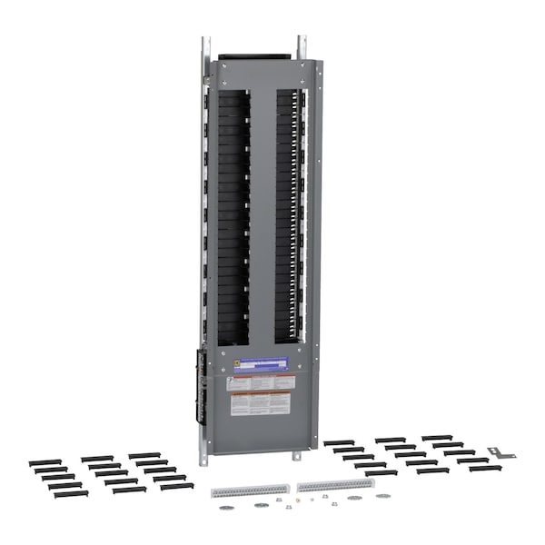 Tablero de distribución interior Square D, NF, terminales principales, 250A, barra de cobre, ensamble neutral de aluminio, 54 espacios para polos, 3 fases, 4 cables, máximo 600Y/347VCA - NF454L2C
