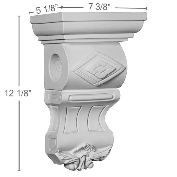 Ekena Millwork 7 3/8"W x 5 1/8"D x 12 1/8"H Franklin Corbel - COR07X05X12FR