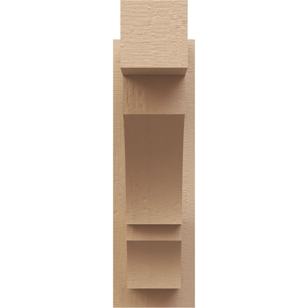Ekena Millwork 5 1/2-in W x 14-in D x 18-in H Balboa Block Rough Cedar Woodgrain TimberThane Outlooker, Primed Tan - OUTUR055X14X18BOA44RCPR