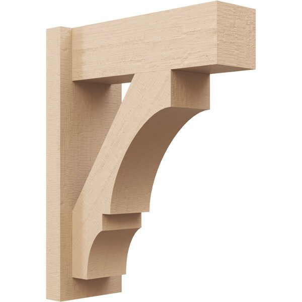 Ekena Millwork 5 1/2-in W x 14-in D x 18-in H Balboa Block Rough Cedar Woodgrain TimberThane Outlooker, Primed Tan - OUTUR055X14X18BOA44RCPR