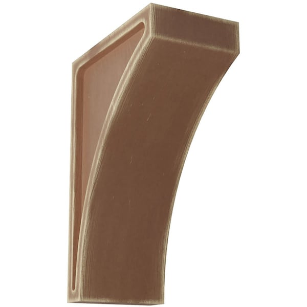 Ekena Millwork 3"W x 5 1/2"D x 8"H Medium Lawson Wood Vintage Decor Corbel, Weathered Brown - CORWD03X05X08LWBR