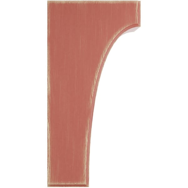 Ekena Millwork 5 1/4"W x 6"D x 12"H Clarksville Wood Vintage Decor Bracket, Salvage Red - BKTWD05X06X12CVRD