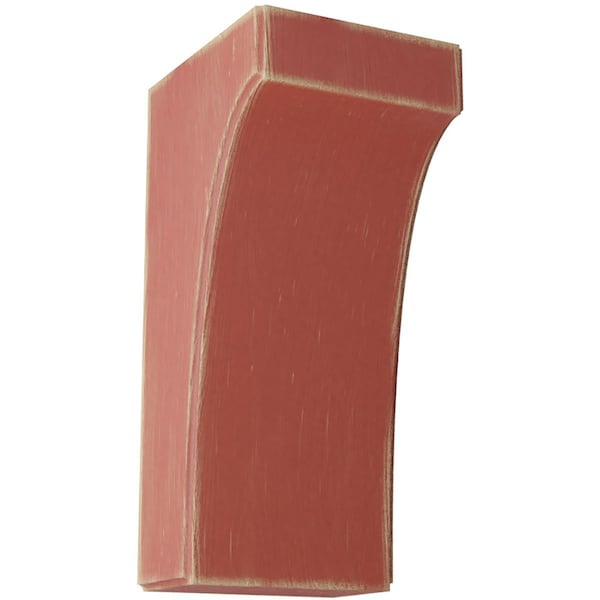 Ekena Millwork 5 1/4"W x 6"D x 12"H Clarksville Wood Vintage Decor Bracket, Salvage Red - BKTWD05X06X12CVRD
