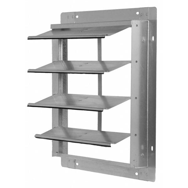 Dayton Backdraft Damper For 12 in Fan, Single Panel, 6 in L x 17 in W x 17 in H, Aluminum - 3HHP5
