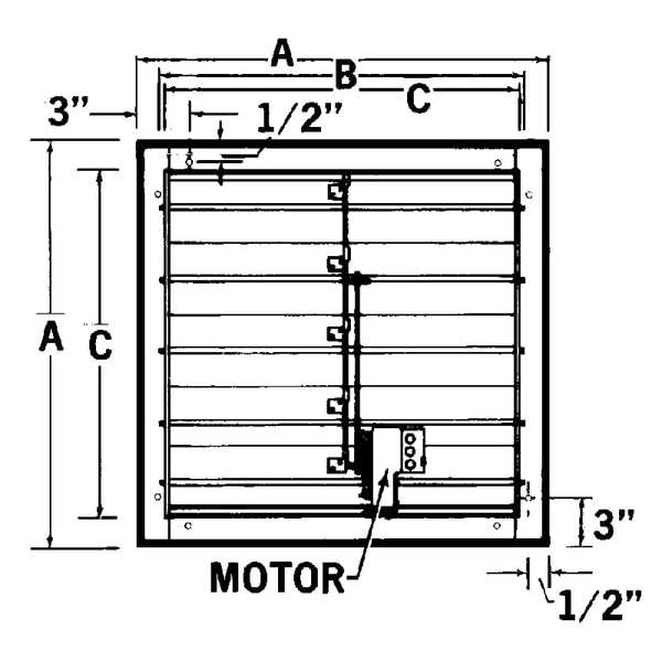 Dayton Mtrzd Damper, For Fan Dia. 12", 100-240V - 3HHP4