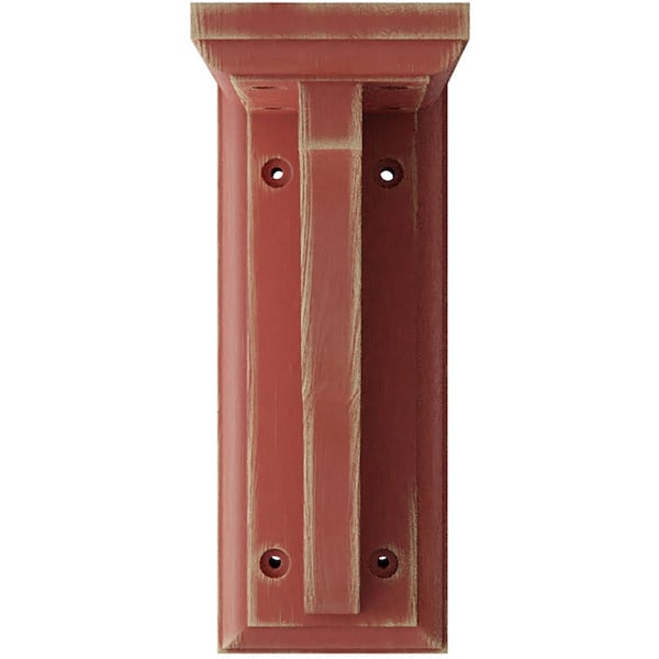 Ekena Millwork 3"W x 5"D x 7"H Hamilton Traditional Wood Vintage Decor Bracket, Salvage Red - BKTWD03X05X07HARD
