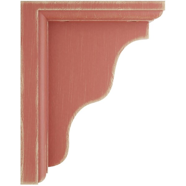 Ekena Millwork 3"W x 5"D x 7"H Hamilton Traditional Wood Vintage Decor Bracket, Salvage Red - BKTWD03X05X07HARD