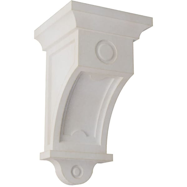 Ekena Millwork 5"W x 5"D x 9"H Arts and Crafts Wood Vintage Decor Corbel, Chalk Dust White - CORWD05X05X09ARWH