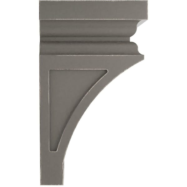 Ekena Millwork 5"W x 5 3/4"D x 10"H Medium Nevio Wood Vintage Decor Corbel, Reclaimed Grey - CORWD05X05X10NEGY
