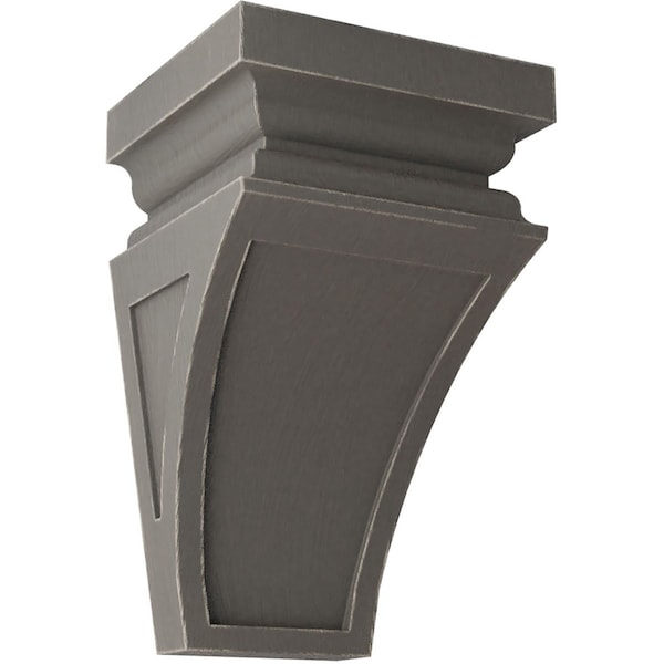 Ekena Millwork 5"W x 5 3/4"D x 10"H Medium Nevio Wood Vintage Decor Corbel, Reclaimed Grey - CORWD05X05X10NEGY