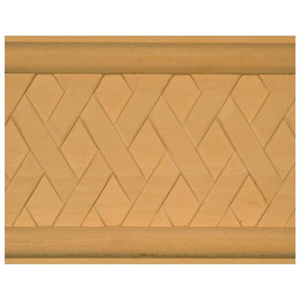 Osborne Wood Products 4 x 3/4 x 96 Simple Basket-Weave Chair Rail in Basswood - 891921BAS