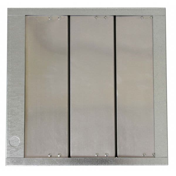 Dayton Backdraft Damper For 16 in Fan, Single Panel, 4-1/2 in L x 15-3/4 in W x 15-3/4 in H, Aluminum - 3HHL5