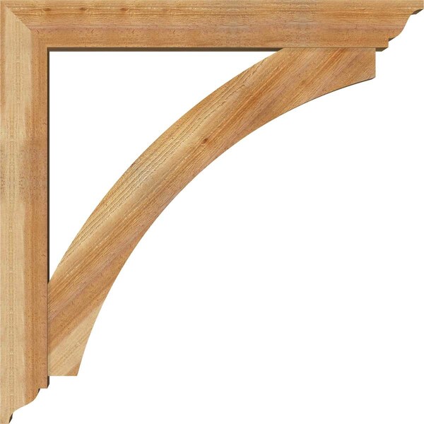 Ekena Millwork Thorton Traditional Rough Sawn Bracket w/ Offset Brace, Western Red Cedar, 6"W x 36"D x 36"H - BKT0604X36X36THR01RWR