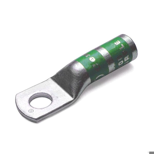 Automation Systems Interconnect #1 Awg, 1/2 pulgada Stud, Conector de compresión de barril largo, Verde, paquete de 50 - 2396191