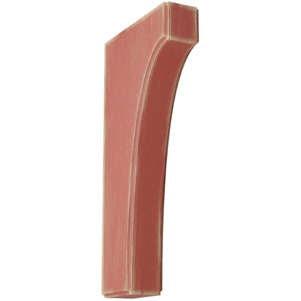 Ekena Millwork 1 3/4"W x 6"D x 12"H Clarksville Wood Vintage Decor Bracket, Salvage Red - BKTWD02X06X12CVRD