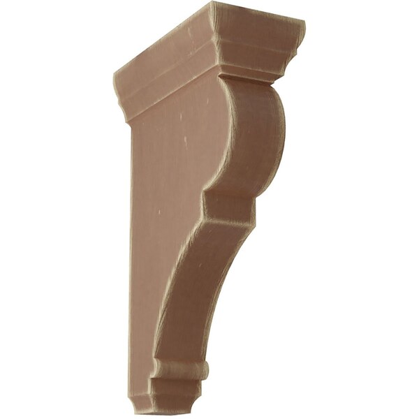 Ekena Millwork 2 1/2"W x 5 1/2"D x 10"H Medium Rojas Wood Vintage Decor Corbel, Weathered Brown - CORWD02X05X10RJBR