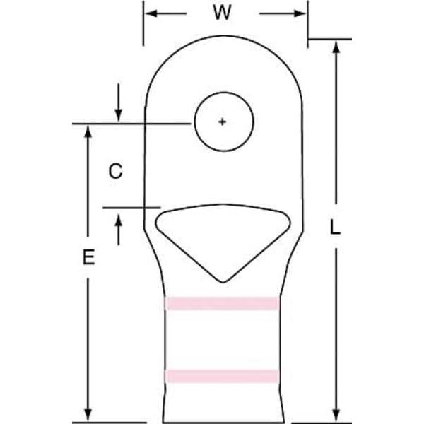 1. Conector de compresión de un orificio para cable terminal, calibre 1/0 AWG, paquete de 100 unidades - MC1/0-14RX