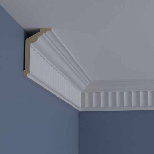 Ekena Millwork 4 3/4"H x 2 3/4"P x 5 1/2"F x 94 1/2"L Lyon Crown Moulding - MLD05X03X06LY