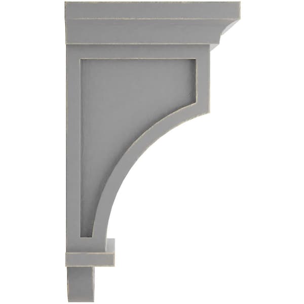Ekena Millwork 5"W x 5"D x 9"H Arts and Crafts Wood Vintage Decor Corbel, Pebble Grey - CORWD05X05X09ARPG
