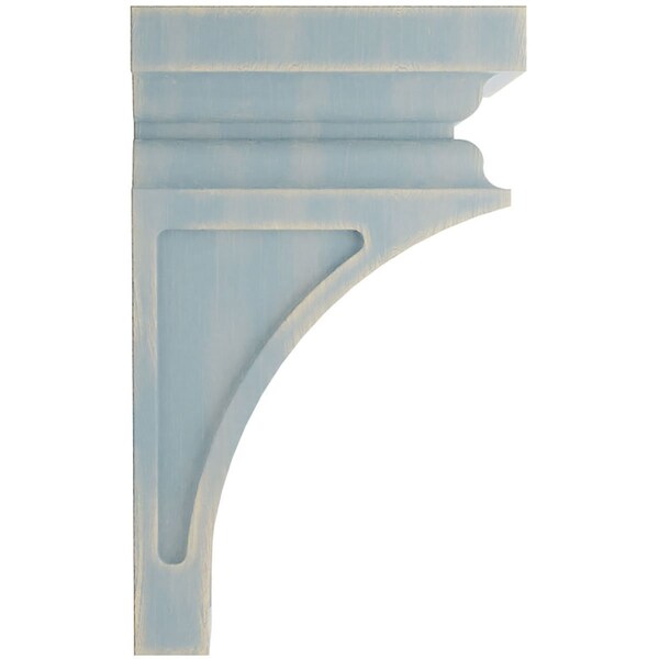 Ekena Millwork 4"W x 4 3/4"D x 8"H Small Nevio Wood Vintage Decor Corbel, Driftwood Blue - CORWD04X04X08NEBU