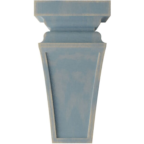Ekena Millwork 4"W x 4 3/4"D x 8"H Small Nevio Wood Vintage Decor Corbel, Driftwood Blue - CORWD04X04X08NEBU
