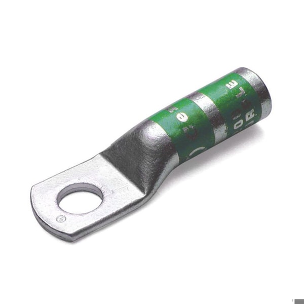 Sistemas de Automatización Interconectados #1 Awg, #10 Perno, Conector de Compresión de Barril Largo, Verde, Paquete de 50 - 2396183