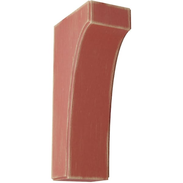 Ekena Millwork 3 1/2"W x 6"D x 12"H Clarksville Wood Vintage Decor Bracket, Salvage Red - BKTWD04X06X12CVRD