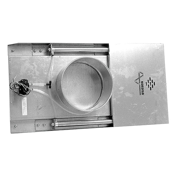 Nordfab Round Blast Gate, Galvanized Steel, 22 GA, 20" W, 9 in L, 38-1/2" H - 8010002439