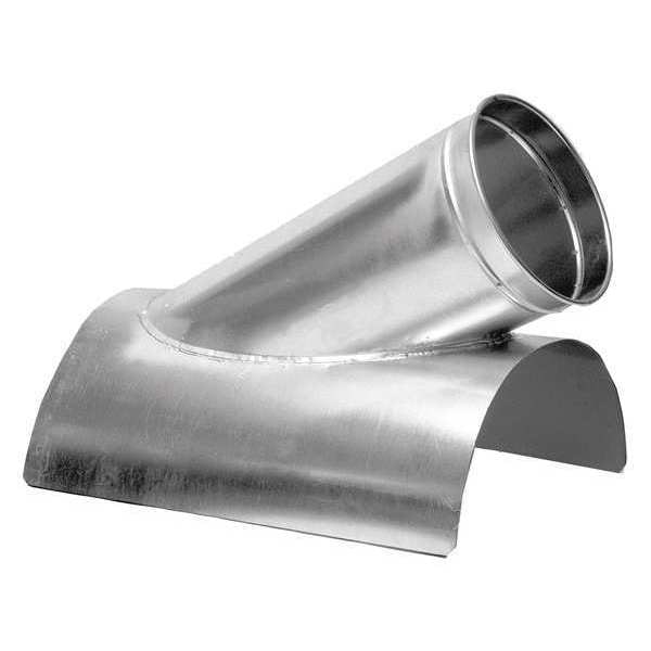 Nordfab Round 8"dia 12"L 30 Degrees  SS In-Cut Branch, 8 in x 6 in Duct Dia, 304 Stainless Steel, 22 ga GA - 8040300272