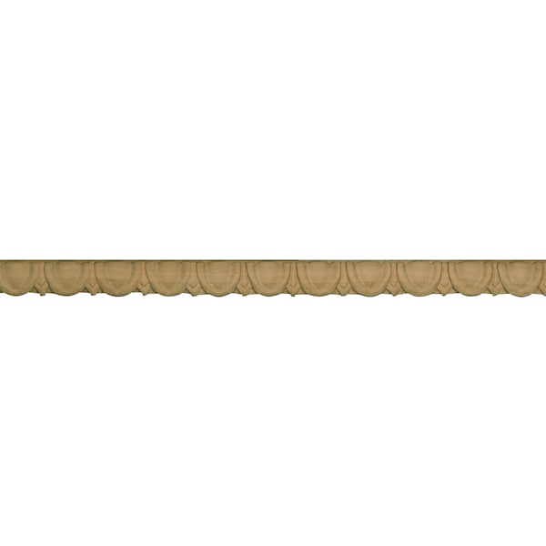Osborne Wood Products 1/2 x 1/2 x 96 Egg and Dart Insert Moulding in Rubberwood - 74604.96RW