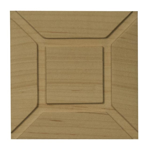 Osborne Wood Products 3 1/2 x 3 1/2 x 1/2 Small Mission Block Onlay in Hickory - 7668H