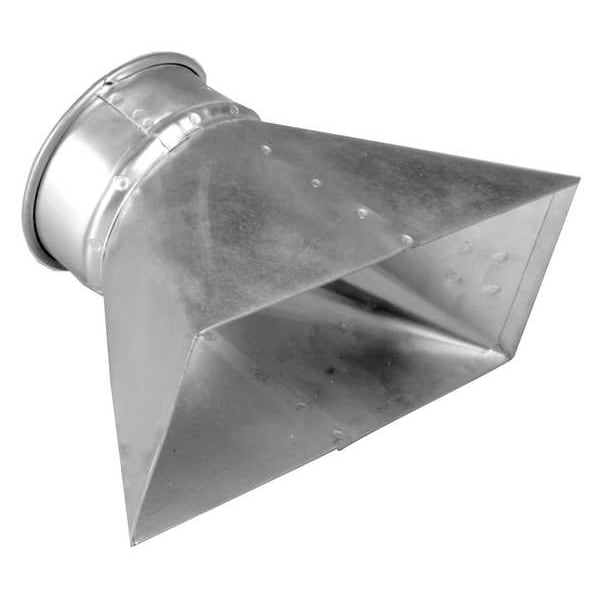 Nordfab Round Router Hood, 10 in Duct Dia, Galvanized Steel, 22 ga GA, 6 in W, 12" L, 12 in H - 8010004381