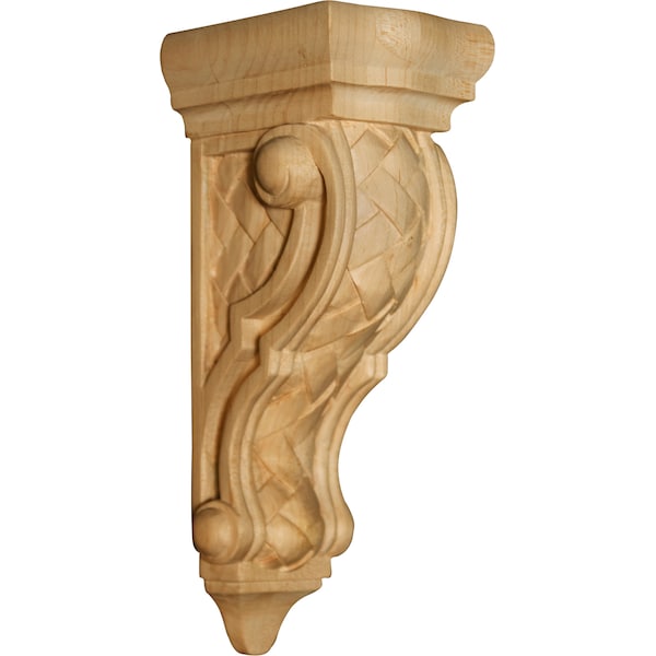Osborne Wood Products 9 x 3 x 3 1/2 Venice Corbel with Basket Weave in Cherry - 8016C