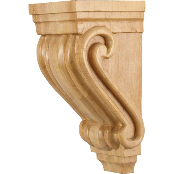 Hardware Resources 4-1/2" Wx5"Dx10"H Rubberwood Scrolled Corbel - CORC-1RW
