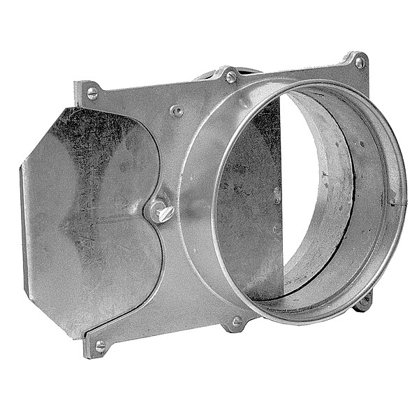 Nordfab Round Blast Gate, Cast Aluminum, 20 GA, 15 3/4 in W, 5 1/4 in L, 17.87" H - 8010002276