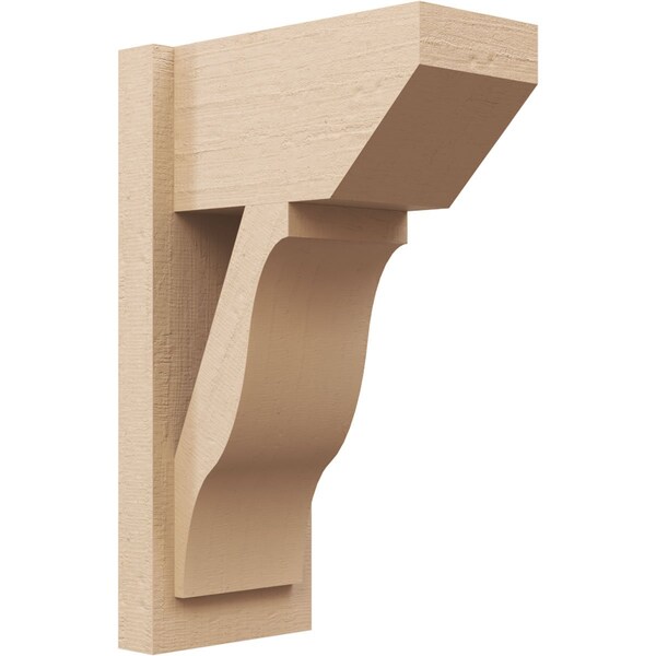 Ekena Millwork 8-in W x 14-in D x 22-in H Funston Slat Rough Cedar Woodgrain TimberThane Outlooker, Primed Tan - OUTUR080X14X22FST24RCPR