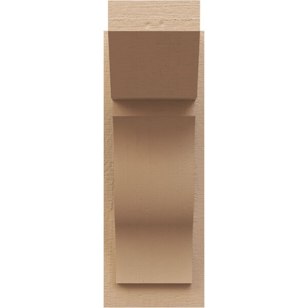 Ekena Millwork 8-in W x 14-in D x 22-in H Funston Slat Rough Cedar Woodgrain TimberThane Outlooker, Primed Tan - OUTUR080X14X22FST24RCPR