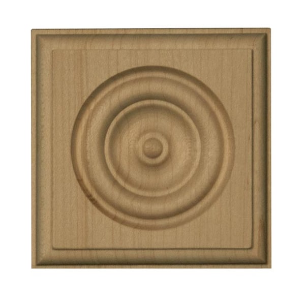 Osborne Wood Products 3 1/2 x 3 1/2 x 1 1/8 Small Rosette Onlay in Hard Maple - 7669HM