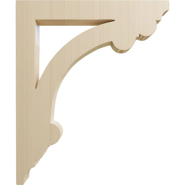 Ekena Millwork 1 1/2"W x 10"D x 12"H Large Ellis Wood Corbel, Rubberwood - CORW02X10X12ELRW