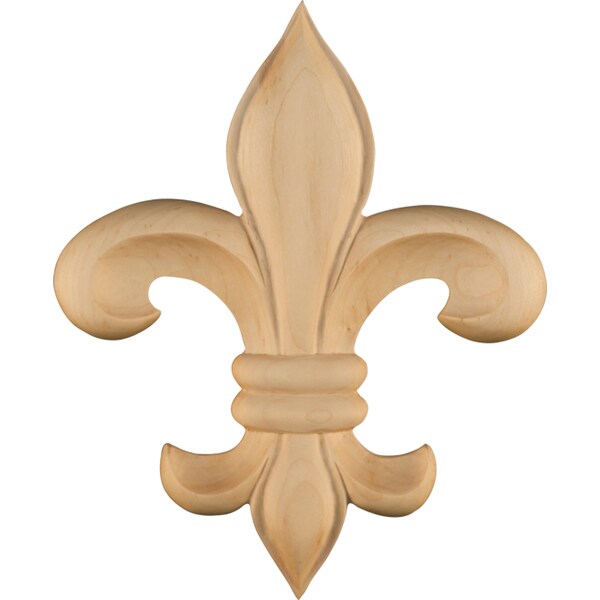 Osborne Wood Products 8 1/2 x 7 x 1/2 Large Fleur de Lis in Red Oak - 7625O