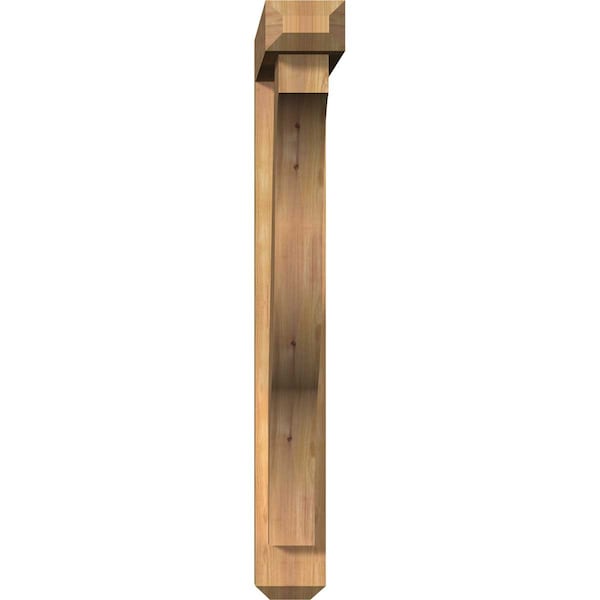 Ekena Millwork Funston Craftsman Smooth Bracket w/ Offset Brace, Western Red Cedar, 5 1/2"W x 36"D x 44"H - BKT0604X36X44FST04SWR