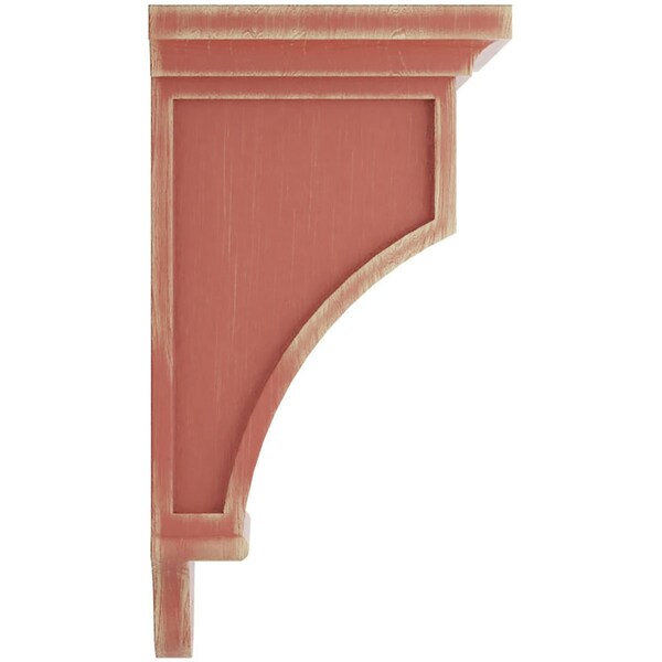 Ekena Millwork 7 1/2"W x 7 1/2"D x 14"H Arts and Crafts Wood Vintage Decor Corbel, Salvage Red - CORWD07X07X14ARRD