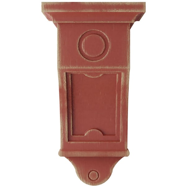 Ekena Millwork 7 1/2"W x 7 1/2"D x 14"H Arts and Crafts Wood Vintage Decor Corbel, Salvage Red - CORWD07X07X14ARRD