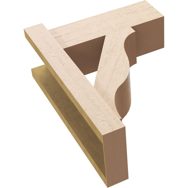 Ekena Millwork 6-in W x 14-in D x 18-in H Funston Block Rough Cedar Woodgrain TimberThane Outlooker, Primed Tan - OUTUR060X14X18FST44RCPR