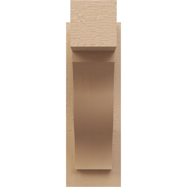 Ekena Millwork 6-in W x 14-in D x 18-in H Funston Block Rough Cedar Woodgrain TimberThane Outlooker, Primed Tan - OUTUR060X14X18FST44RCPR